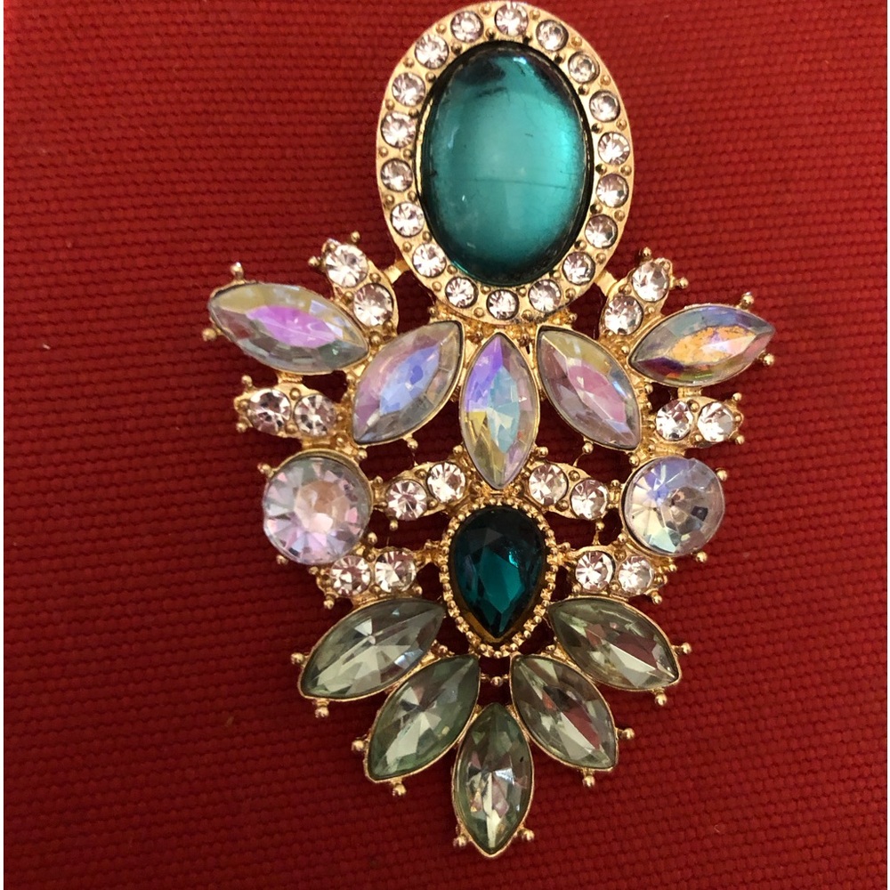 FAUX EMERALD & DIAMOND EARRINGS
